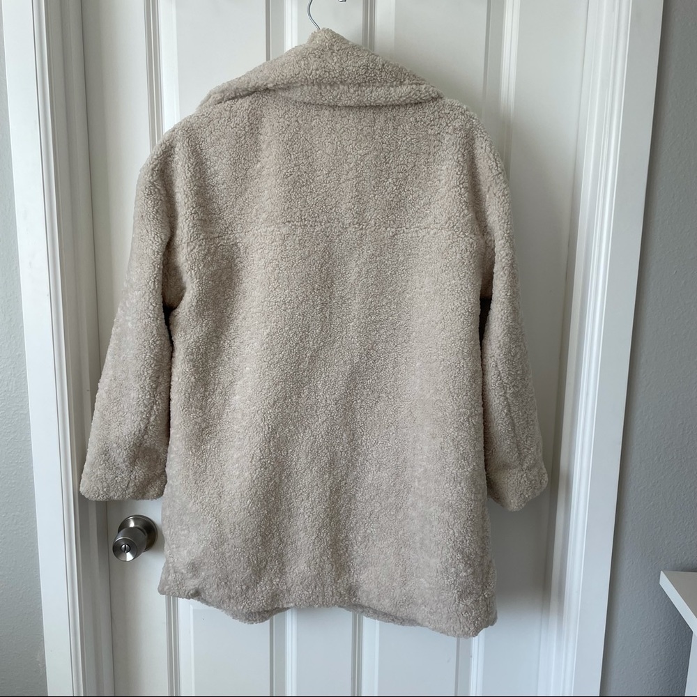 H&M Sherpa teddy coat cream size xs - Picture 7 of 9